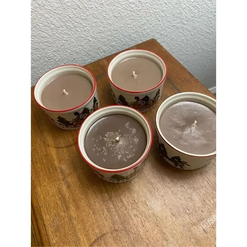 Set of 4 Soufflé Cup Gingerbread Candle - Picture 3 of 6